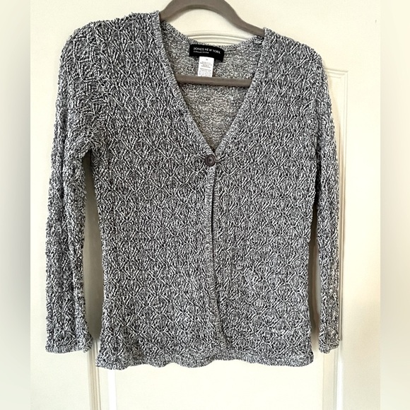 Jones New York Collection Charcoal Gray One button Cardigan Women’s Medium - Picture 1 of 10